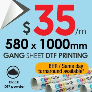 Custom DTF Gang Sheet (58cm) – Block-out (Black) | Same Day Printing Melbourne